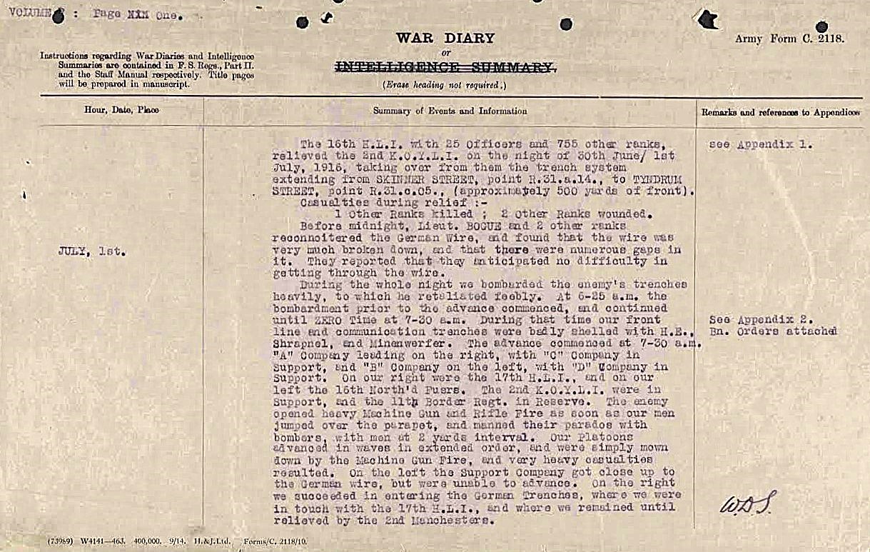 War Diary Scan