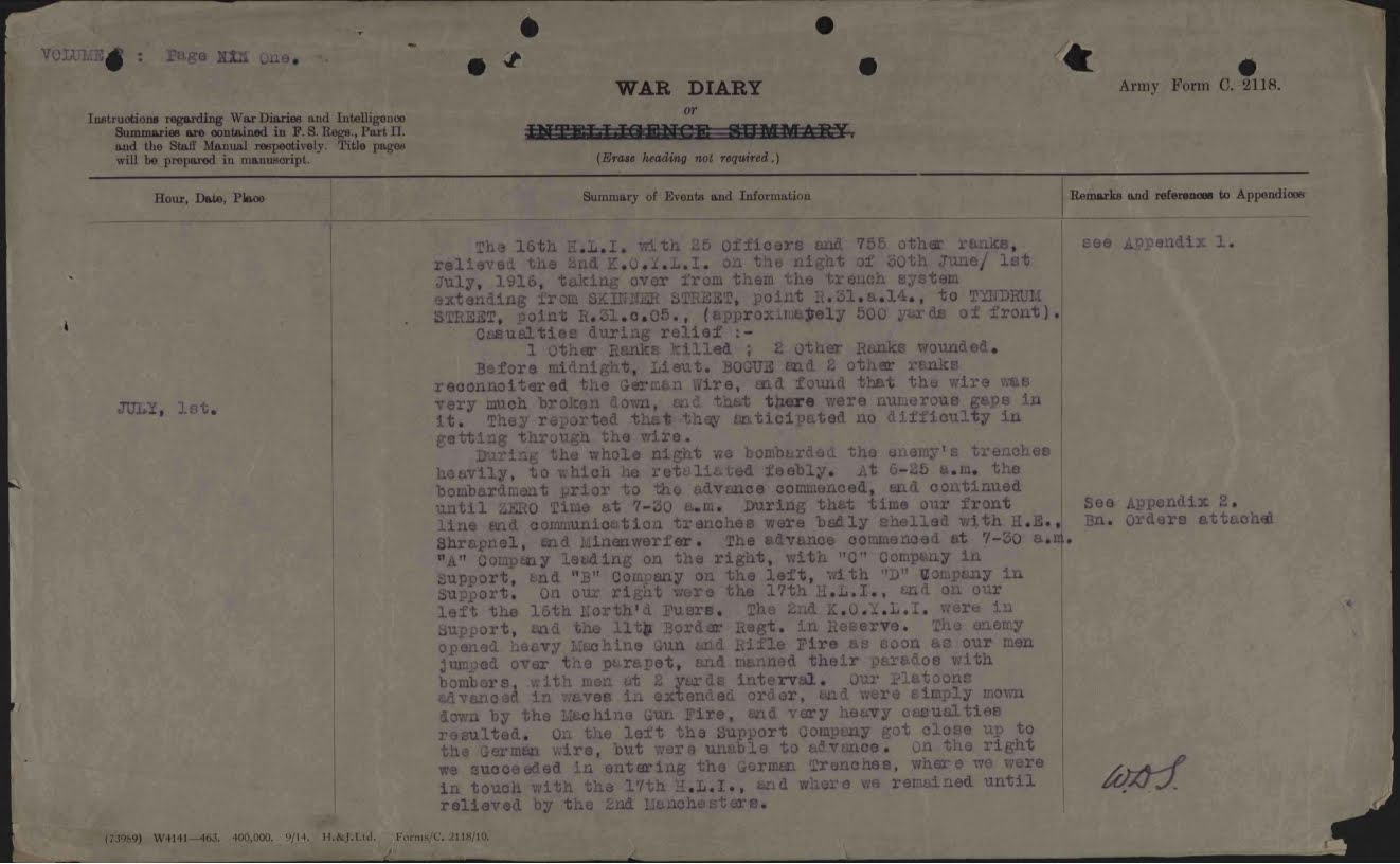 War Diary Scan